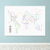 World Metro Map Leinwanddruck (Insitu (Holzboden))