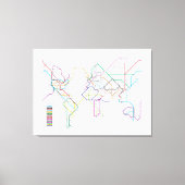 World Metro Map Leinwanddruck (Vorderseite)