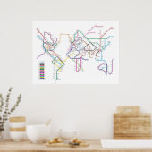 World Metro Map Poster (Küche)