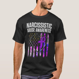 World Narcissistic Missbrauch Awareness Heart Flag T-Shirt