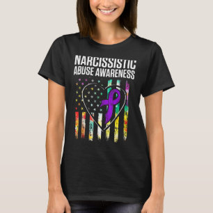 World Narcissistic Missbrauch Awareness Heart Flag T-Shirt