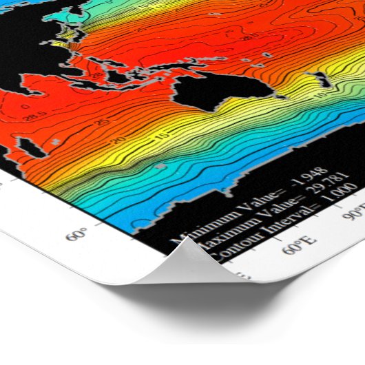 World Oceans Temperatureinstellung, im Detail - HD Poster (Ecke)