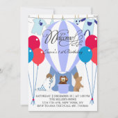 World of Blue Balloons Einladung zum ersten Geburt (Vorderseite)