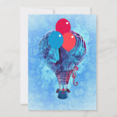 World of Blue Balloons Einladung zum ersten Geburt (Rückseite)