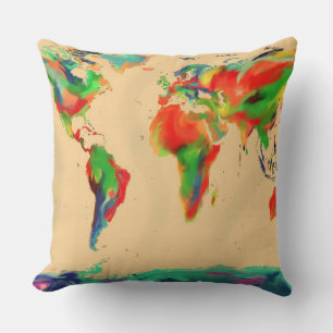 World of Color Map - Throw Kissen