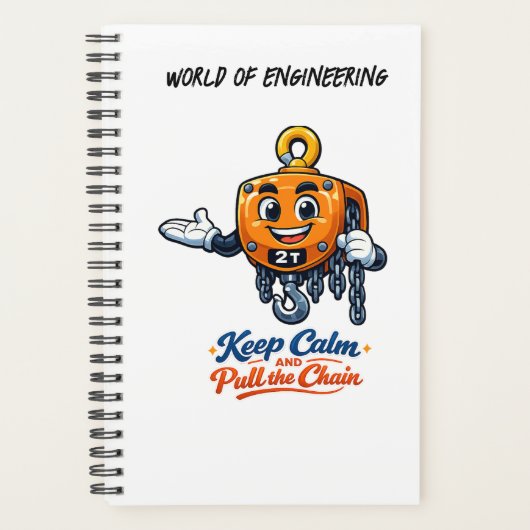 World of Engineering Keep Calm Ziehketten-Notizbuc Planer (Vorderseite)