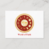 World of Faith Business Card 3.5" x 2.5" Visitenkarte (Vorderseite)