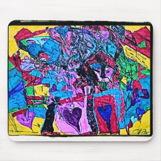 World of Hearts Drawing Mousepad (Vorne)