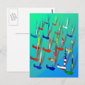 World of Sailing Regatta Postkarten für Segler (Vorne/Hinten)