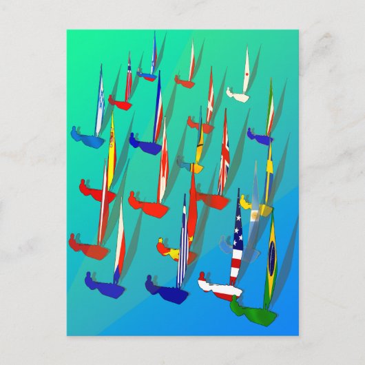 World of Sailing Regatta Postkarten für Segler (Vorderseite)