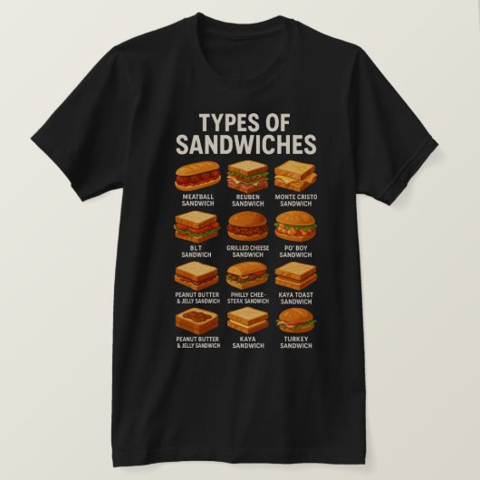 World of Sandwiches Funny Food Lover Retro Deli T-Shirt (Design vorne)