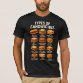 World of Sandwiches Funny Food Lover Retro Deli T-Shirt (Vorderseite)