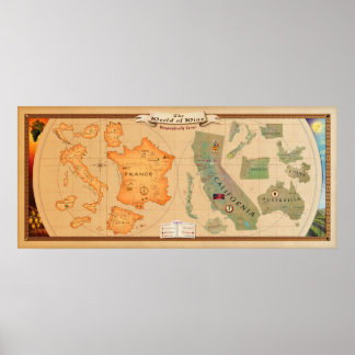 World of Wine Map Poster Print in verschiedenen Gr