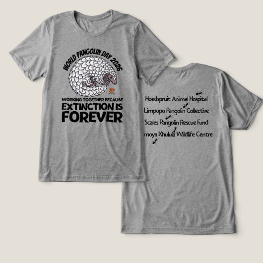 World Pangolin Day 2026 Unisex T-Shirt Tri-Blend Shirt (Design Vorderseite & Rückseite)