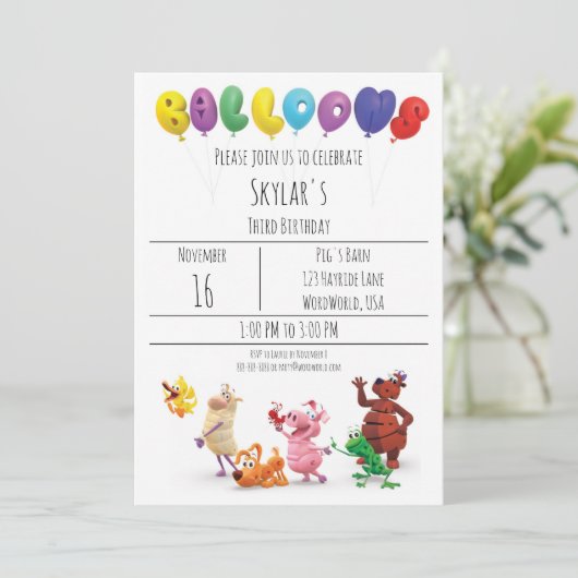 World Party Einladung (Stehend Vorderseite)