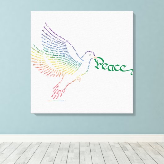 World Peace Dove Canvas Print Leinwanddruck (Insitu (Holzboden))