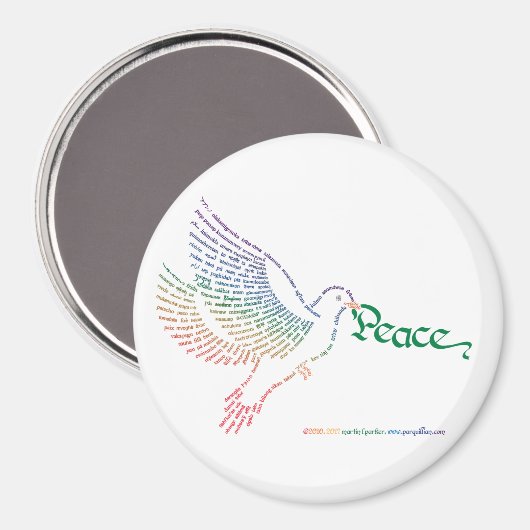 World Peace Dove Magnet (Vorderseite/Rückseite)