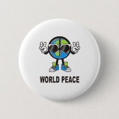 World Peace On Earth Shirt Global Love Peace Sign Button (Vorderseite)