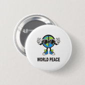 World Peace On Earth Shirt Global Love Peace Sign Button (Vorne & Hinten)
