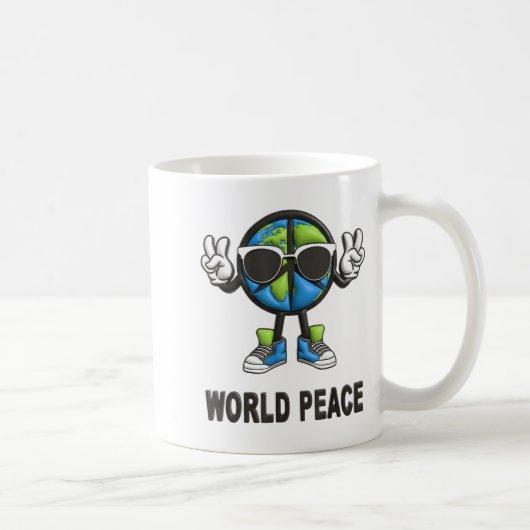 World Peace On Earth Shirt Global Love Peace Sign  Kaffeetasse (Rechts)
