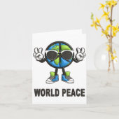 World Peace On Earth Shirt Global Love Peace Sign  Karte (Gelbe Blume)