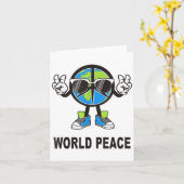 World Peace On Earth Shirt Global Love Peace Sign Karte (Gelbe Blume)