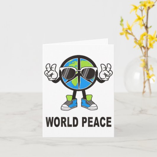 World Peace On Earth Shirt Global Love Peace Sign Karte (Gelbe Blume)