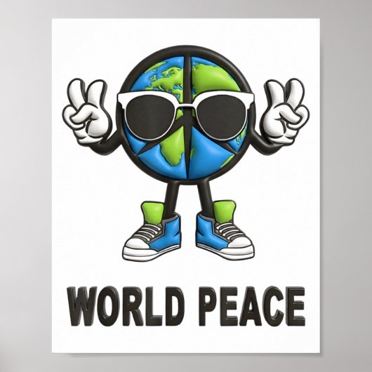 World Peace On Earth Shirt Global Love Peace Sign  Poster (Vorne)