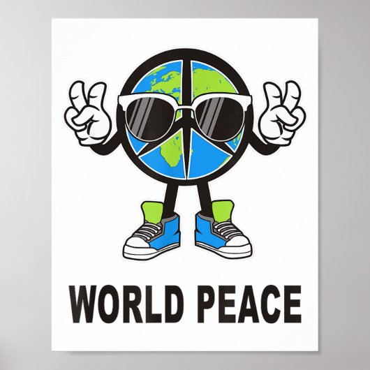 World Peace On Earth Shirt Global Love Peace Sign Poster (Vorne)