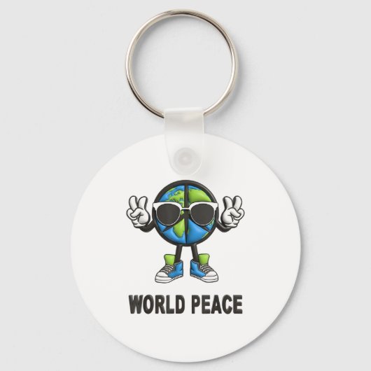 World Peace On Earth Shirt Global Love Peace Sign  Schlüsselanhänger (Vorderseite)