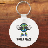 World Peace On Earth Shirt Global Love Peace Sign  Schlüsselanhänger (Vorderseite)