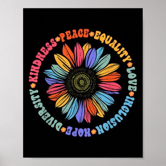 World Peace Suprter Sunflower Floral Outfit Kindne Poster (Vorne)