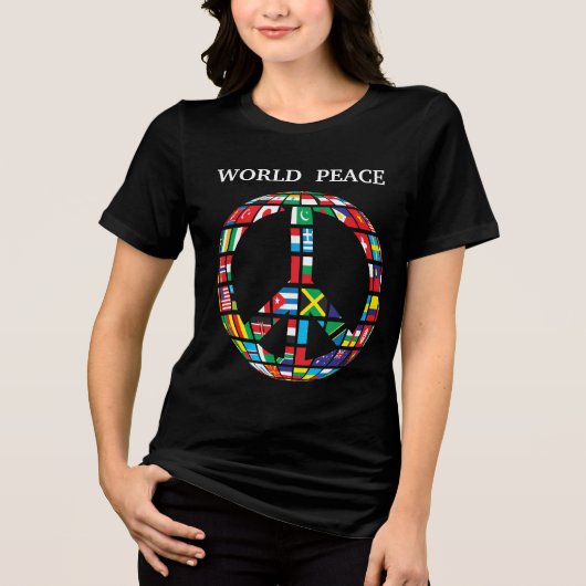 world peace T-shirt Tri-Blend Shirt (Vorderseite)