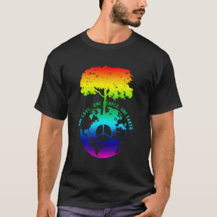World Peace Tree Liebe People Peace Sign Earth Day T-Shirt