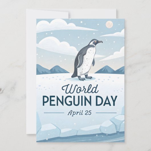 World Penguin Day Winter Nature Illustration Karte (Vorderseite)