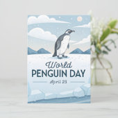 World Penguin Day Winter Nature Illustration Karte (Stehend Vorderseite)