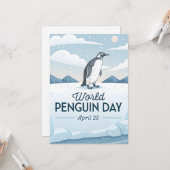 World Penguin Day Winter Nature Illustration Karte (Vorderseite/Rückseite Beispiel)