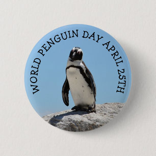 World Pinguin Day 25. April Holiday Button