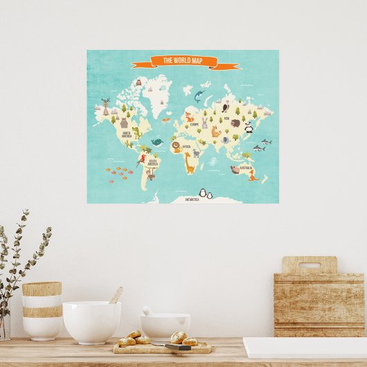 World Poster World Map Wall dekkids (Küche)