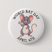 World Rat Day is on April 4th Button (Vorderseite)