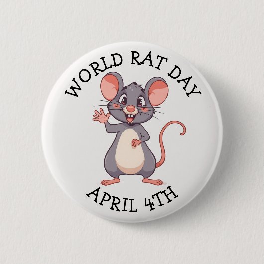 World Rat Day is on April 4th Button (Vorderseite)