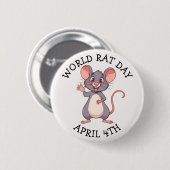 World Rat Day is on April 4th Button (Vorne & Hinten)