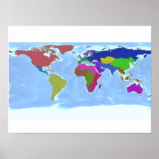 World Regions Map Poster (Vorne)