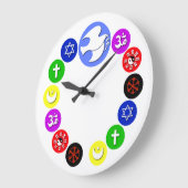 World Religions in Color Große Wanduhr (Winkel)