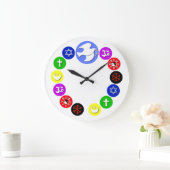 World Religions in Color Große Wanduhr (Zuhause)