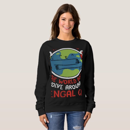World Revolves Around My Bengal Cat Nature Cat Sweatshirt (Vorne ganz)
