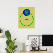 World Revolves rund um mich Funny Poster Print Spa (Heimbüro)