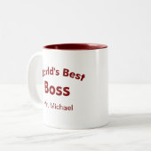 World’s best boss zweifarbige tasse (Vorderseite Links)