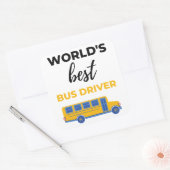 World’s Best Bus Driver bl Quadratischer Aufkleber (Umschlag)