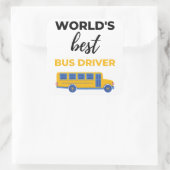 World’s Best Bus Driver bl Quadratischer Aufkleber (Tasche)